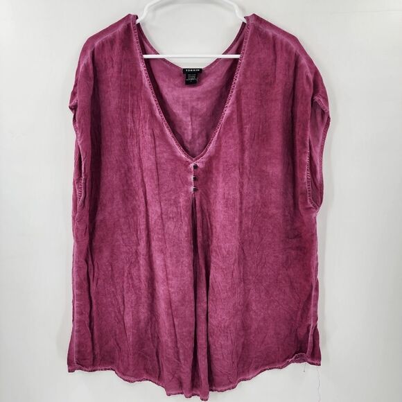 Torrid tshirt top red purple vneck 1 xl blouse womens - Picture 1 of 3